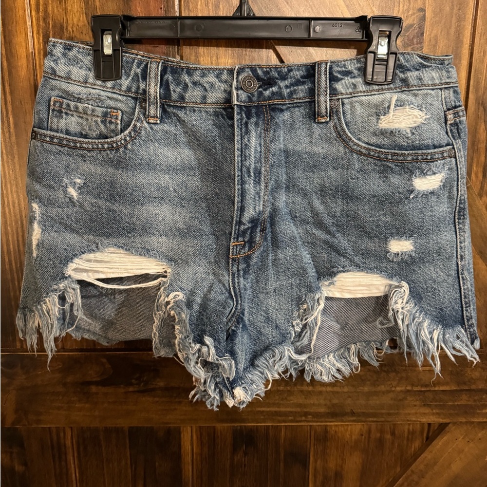 Stylish Distressed Blue Jean Shorts